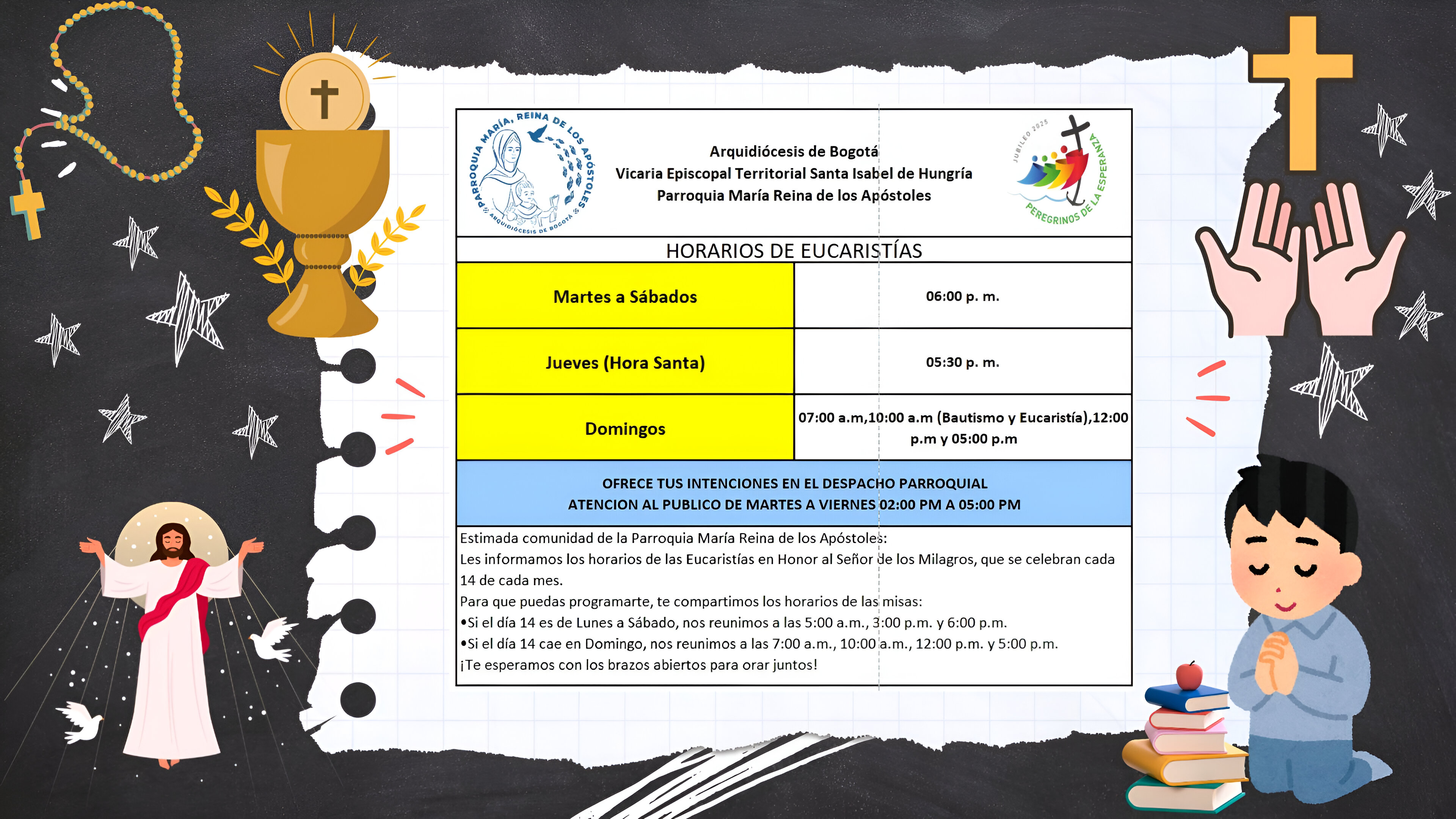 Horarios de Eucaristía